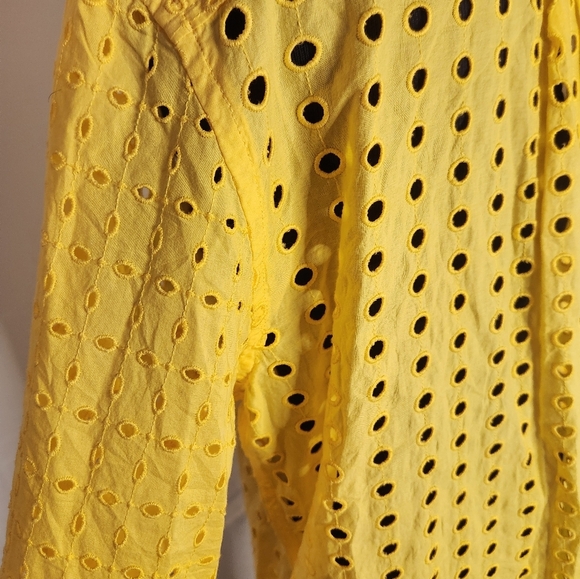 NWT J. Crew Yellow Women's Casual Eyelet Shirt Size 6 - Picture 5 of 8